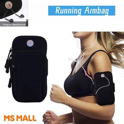 Running Armbag with Headphone Jack - Water-Resistant Sports Phone Holder for Gym & Outdoor Workouts