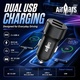 AirMars ACC20D 12W Dual Port Car Charger 5V/2.4A Fast Charging Car Adapter with USB-C Cable