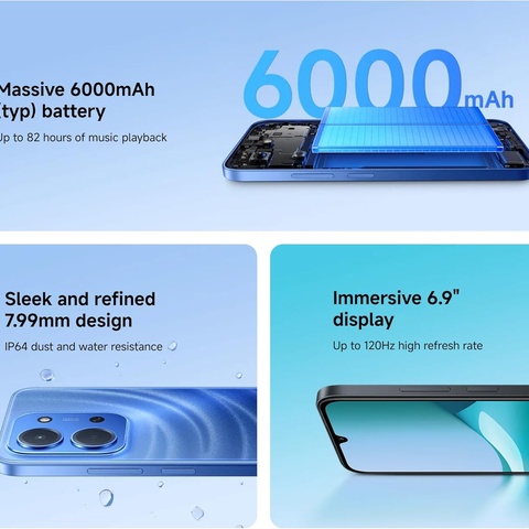 Redmi 15C By Xiaomi, 6.9", 4GB RAM + 128GB (Dual SIM), 6000mAh